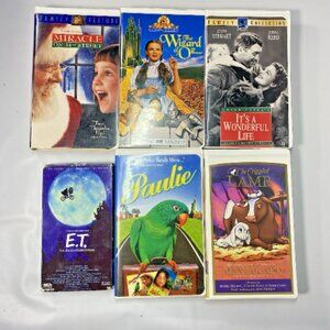 Lot of 6 VHS tapes - ET, Paulie, The Cripped Lamb, Miracle on 34th street, +2